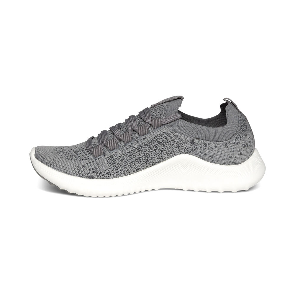 Aetrex Women's Carly Arch Support Sneakers - Grey | USA VKRGTYZ